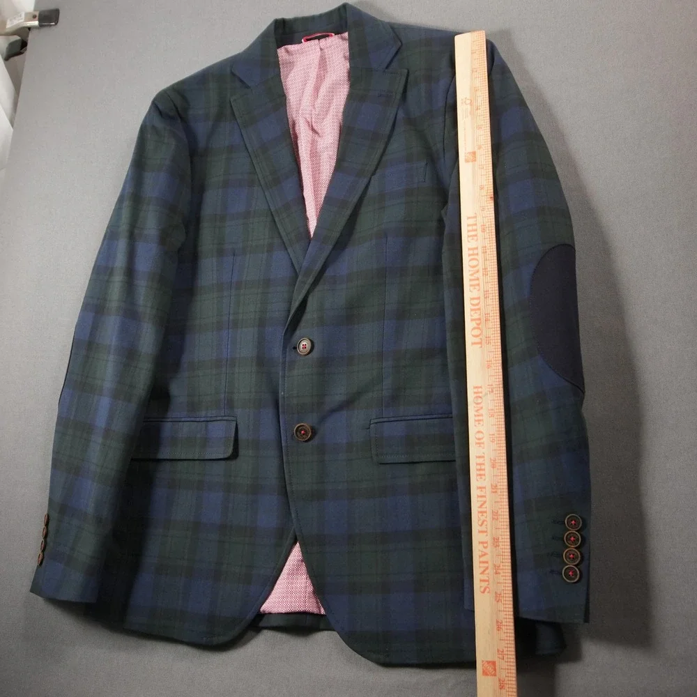 Watch Tartan Plaid Ivy League Elbo Patch El Ganso Mens Blazer US 38 Euro 48